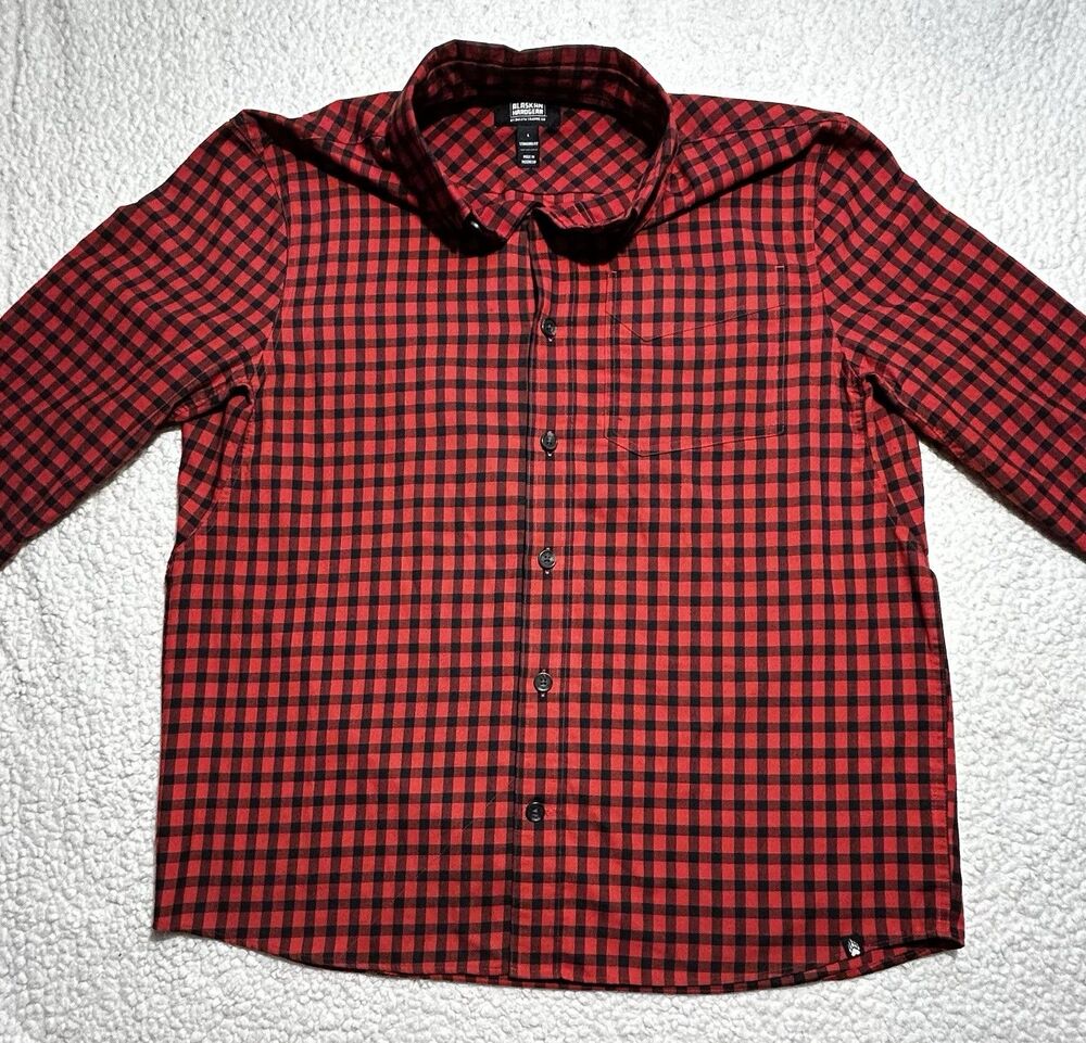 Alaskan Hardgear Duluth Flannel Shirt Mens L Red Buffalo Plaid Heavyweight Work